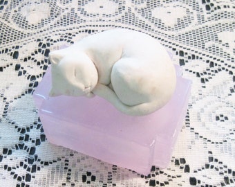 Sleeping Kitty Clear Clear Matte Transparent View Silicone Fondant Cake Mold Baking Mould