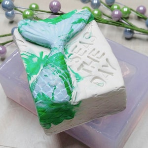 Mermaid Tail Seas the Day Clear Transparent View Silicone Mold for Soap, Candles, Chocolate,   etc.