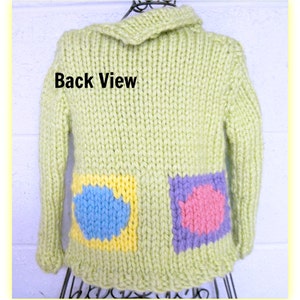 Sweater Knitting Pattern Blocks of Color Split Funnel Neck Child 3 to 8 years old image 5