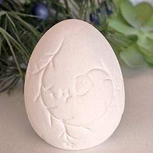 Textured Bisque Ceramic Egg: DIY Ready to Paint Craft