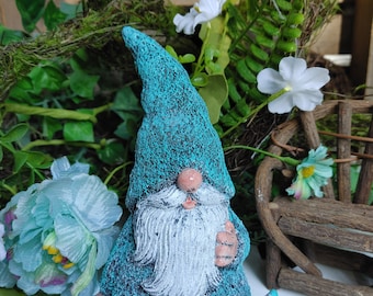 Textured Concrete Garden Gnome: Hand-Poured Cement Figurine (6 inch)