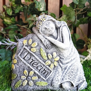 Concrete Garden Girl Figurine on Dream Rock