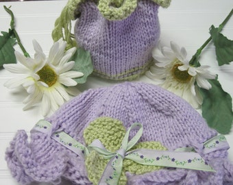 Knitting Pattern Little Girl's Hat and Bag Child 3 thru 10