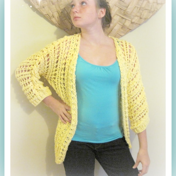 Adult  Spring Cardigan Knitting Pattern  for Adults  XS S M L