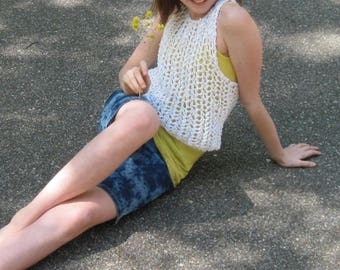 Patrón de tejido de chaleco de hilo: tallas para preadolescentes y adolescentes (patrón en PDF)