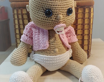 Realistic crochet baby best sale doll