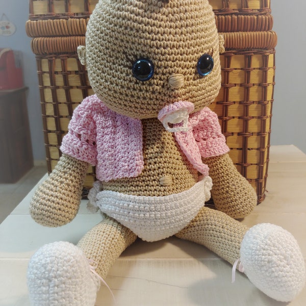 Modèle au crochet pour poupées bébé garçon ou fille taille réelle Binky Baby
