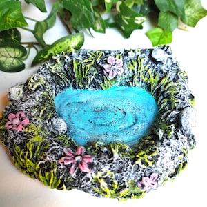 Cement Miniature Pond: Fairy Garden Diorama Pond