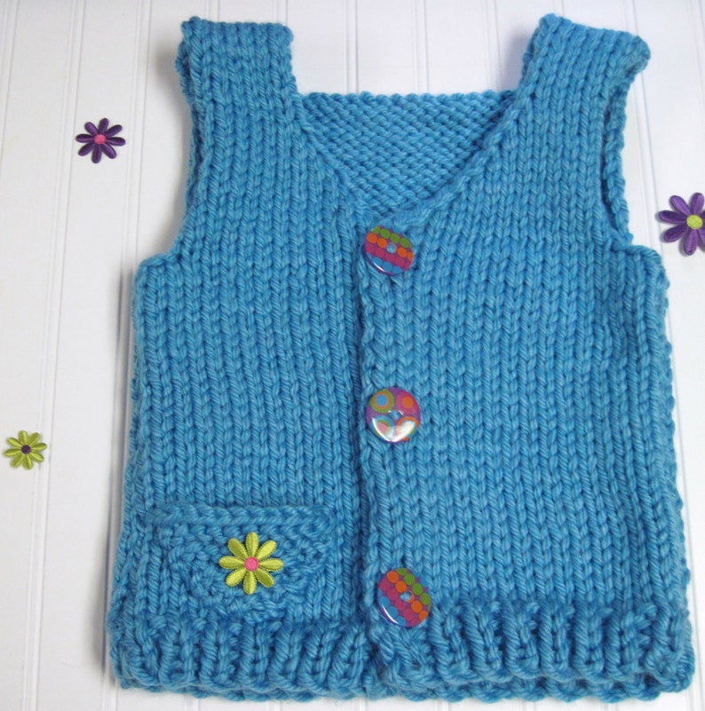 Child's Vest Bulky Yarn Knitting Pattern for 5 to 12 Etsy