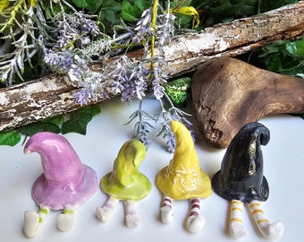 Small Gnome Children, Miniature Gnomes, Handbuilt Stoneware, Tomte, Fairy Garden Gnomes,  Gnome, Nisse, 1.75” to 2”