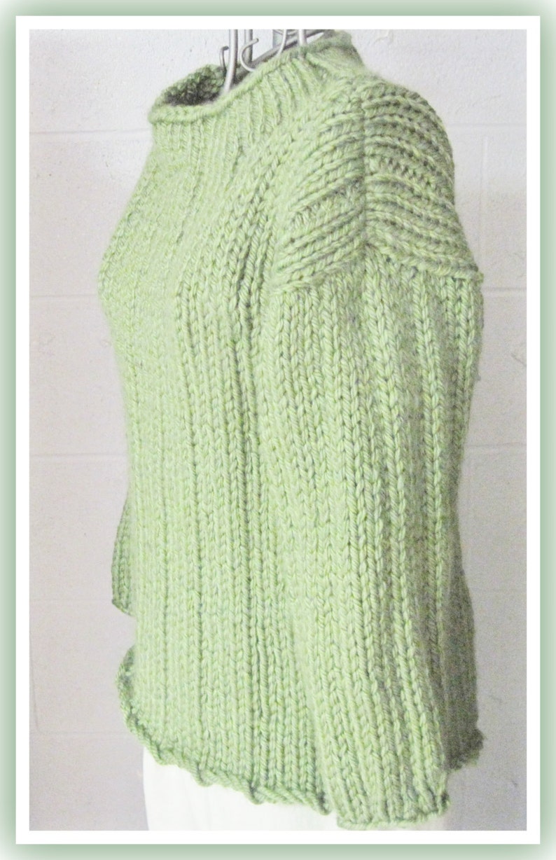 Loose Long Bulky Sweater Knitting Pattern for Teen to Adult image 1