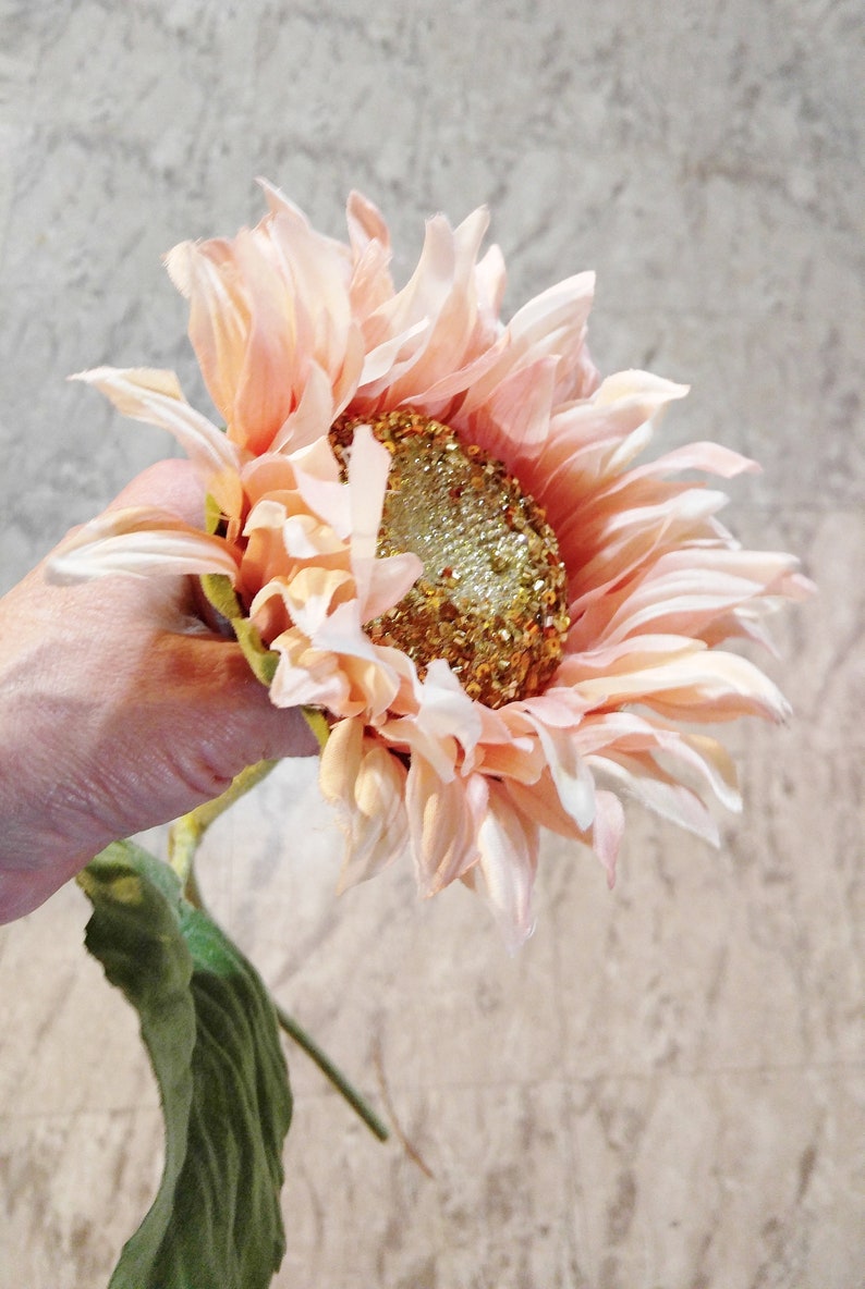 Pink Sunflower with Glitter Center Longstem Sunflower Fall Etsy