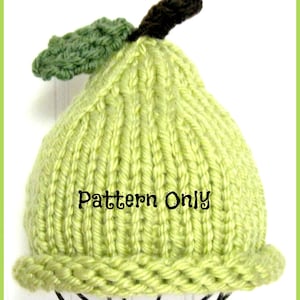 Pear Hat  Knitting Pattern  from Baby to Toddler to Child