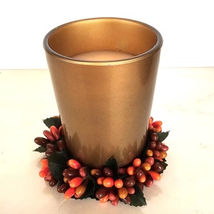 Sunset Orange Pip Berry Candle Rings - Set of 2