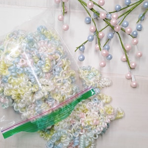 Pink Blue Yellow White Variegated Curly Yarn Hair for Crafts and Handmade Dolls