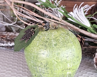 Concrete Apple, , Concrete Paper Weight,  Green Apple,  Fruit Decor, Garden , Concrete Sculpture, Shelf Decor, Teacher Gift, Fruit Orchard