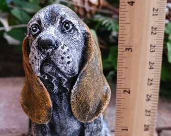 Concrete Basset Hound, Cement Figurine, Cement Basset Hound