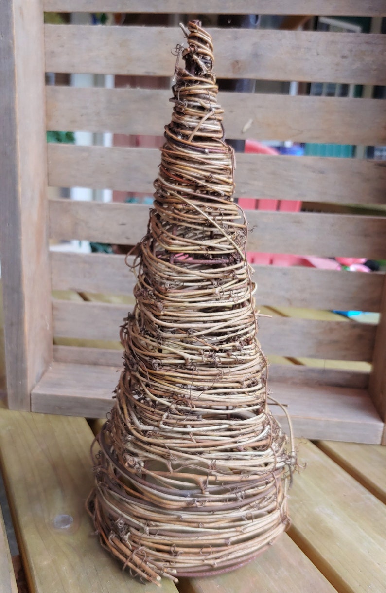 Un-decorated 11 Grapevine Topiary Cone for - Etsy