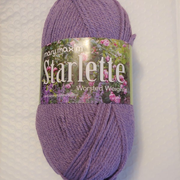 3 Skeins of Mary Maxim Starlette Yarn Amethyst, Lot Number 624993