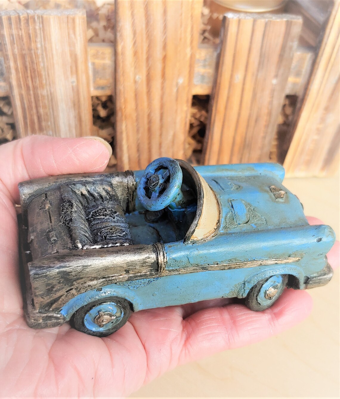 Antique Blue Pedal Car Display 3-3/4 L X 2 W | Etsy