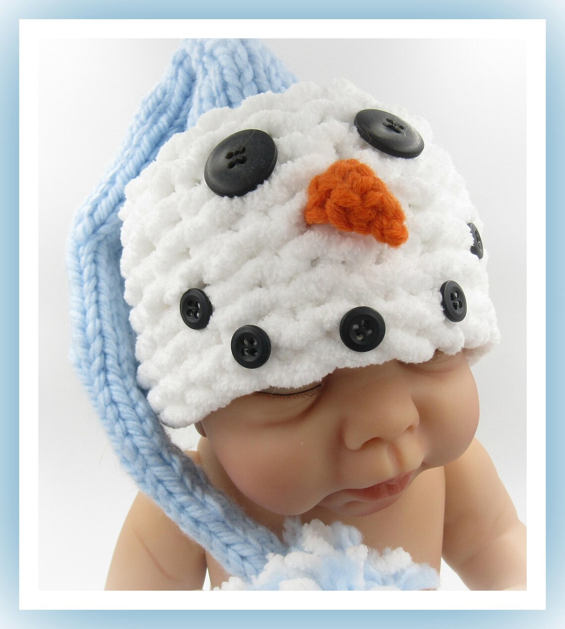 Snowman Hat Bulky Yarn Knitting Pattern for Newborn Babies Etsy