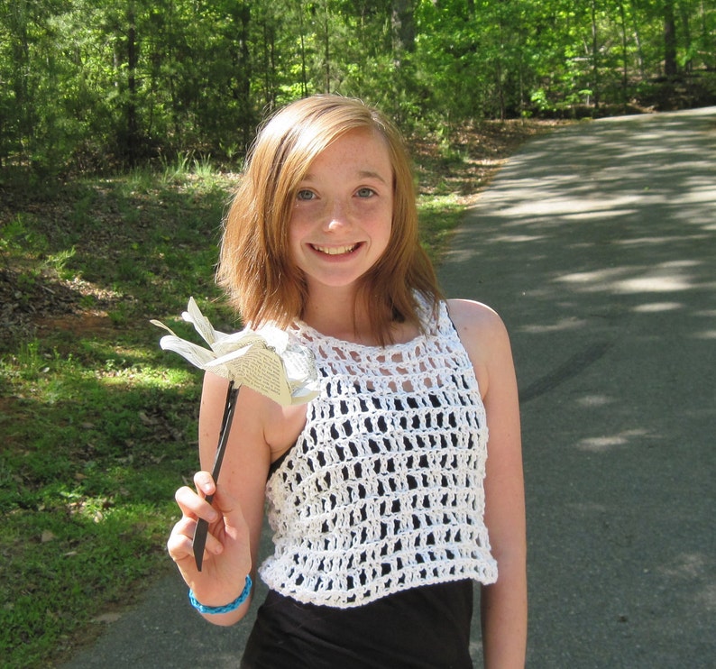 Cropped String Vest Crochet Pattern Tween to Teen From Ages 8 - Etsy