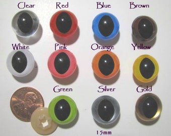Brown Slit Pupil Plastic Safety Eyes Size 15mm