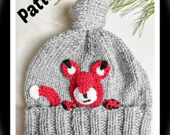 Pattern for Sneaky Little Fox Top Knot Hat  Pattern For Toddler to Child Size