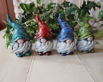 Hand-Painted Concrete Garden Gnome: Colorful Cement Figurine