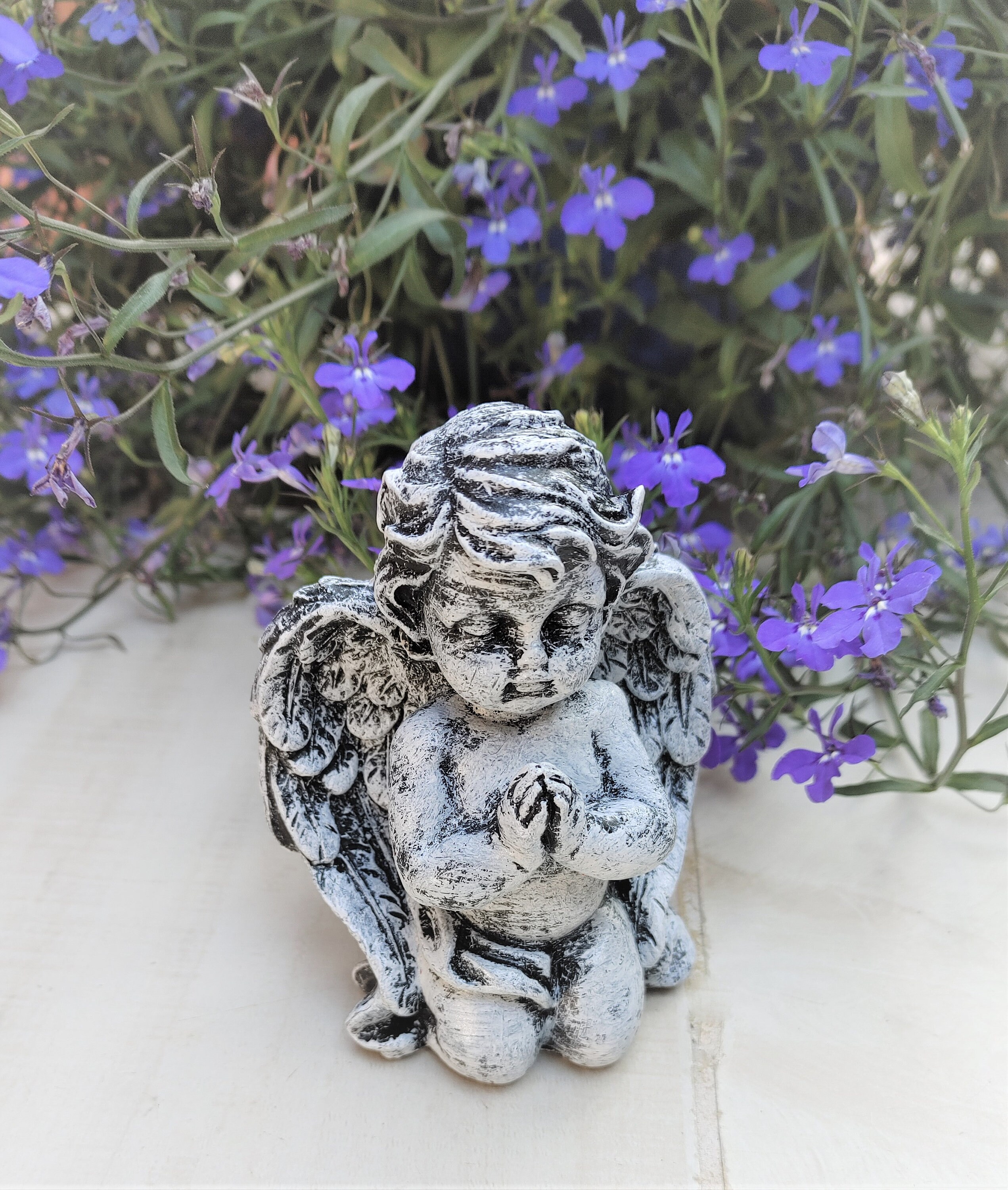 Praying Child Angel Concrete Angel Praying Cement Figurine Etsy Australia