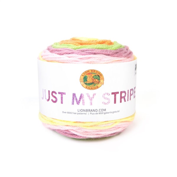 Set of 3 cakes Just My Stripe Tutti Frutti Lion Brand Acrylic Yarn