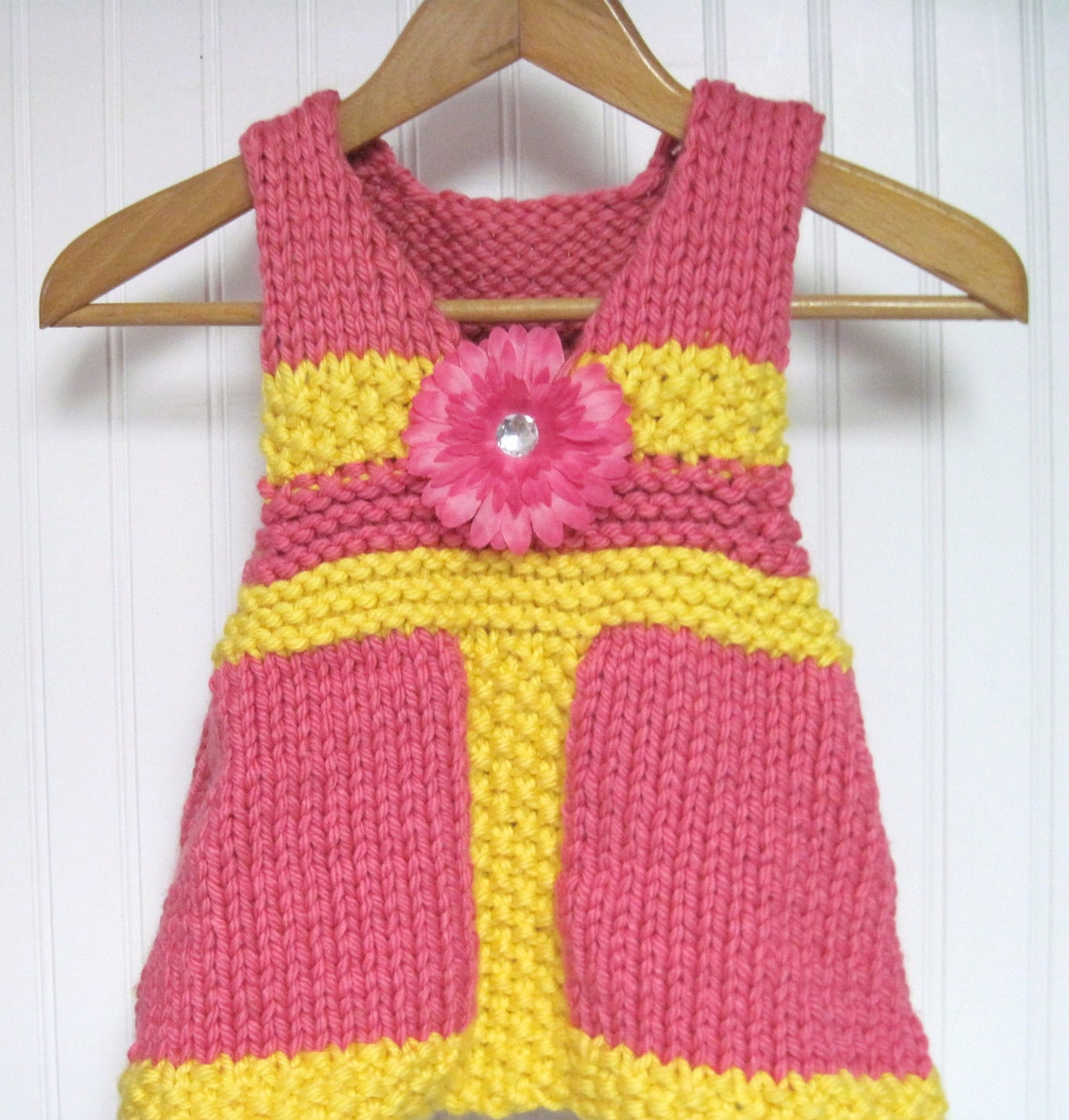 V-neck Jumper Dress Knitting Pattern in Bulky Yarn Child 1 to - Etsy
