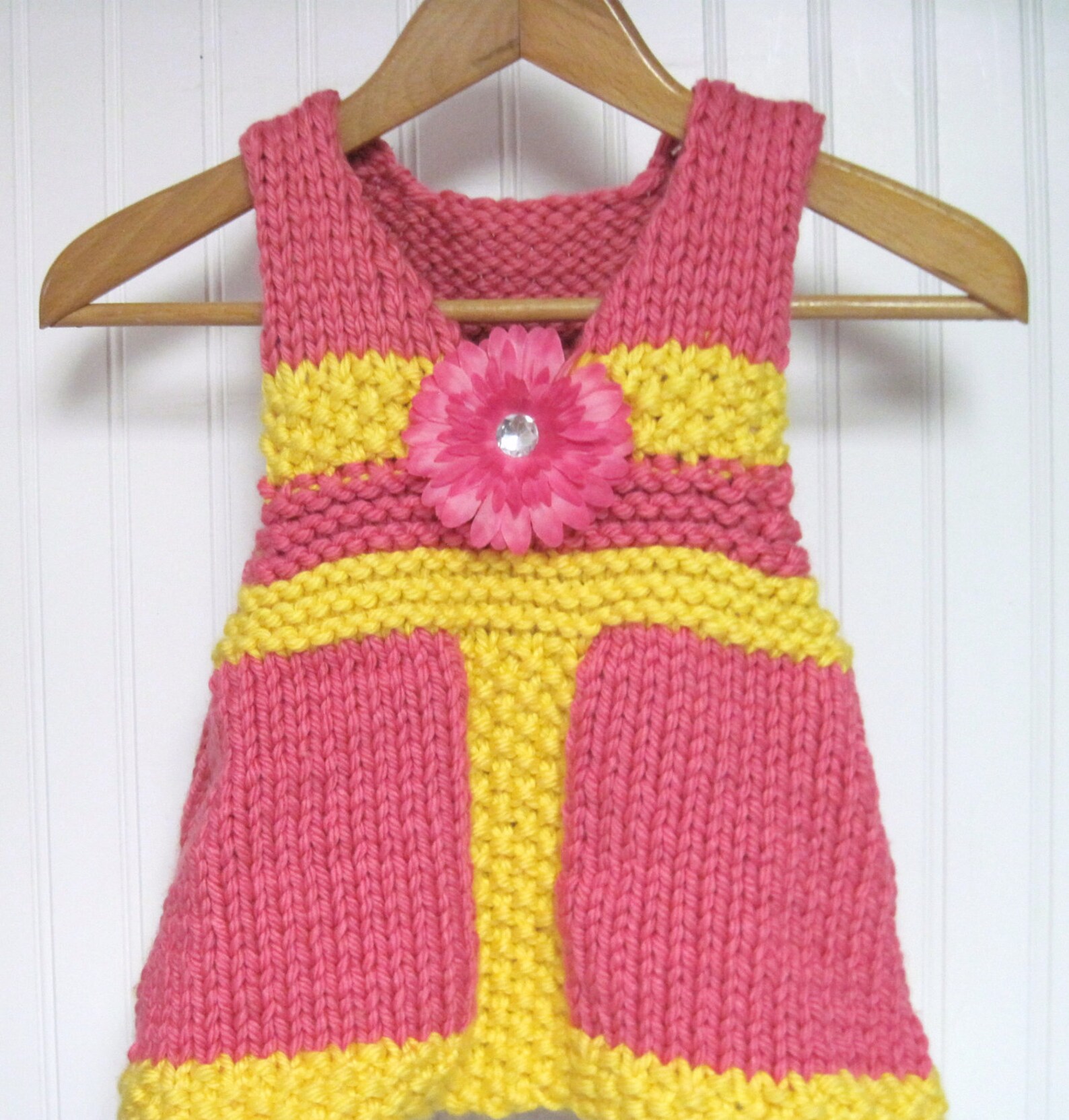 Vneck Jumper Dress Knitting Pattern in Bulky Yarn Child 1 to Etsy