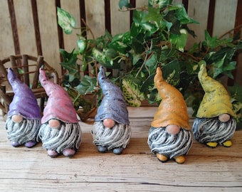 Concrete Garden Gnome: Hand-Painted Cement Gnome in Gift Box