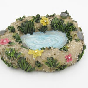 Miniature  Resin Pond with Flowers 5.25 x 1 inch
