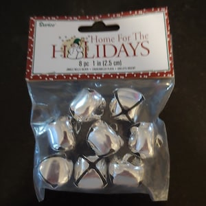 Jingle Bells - Silver - 1 inch  (2.5 cm)- 8 pieces