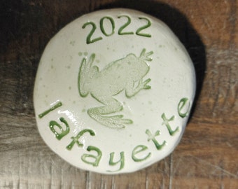 Pet Frog Memorial Stone Personalized 2.5 to 3.5"