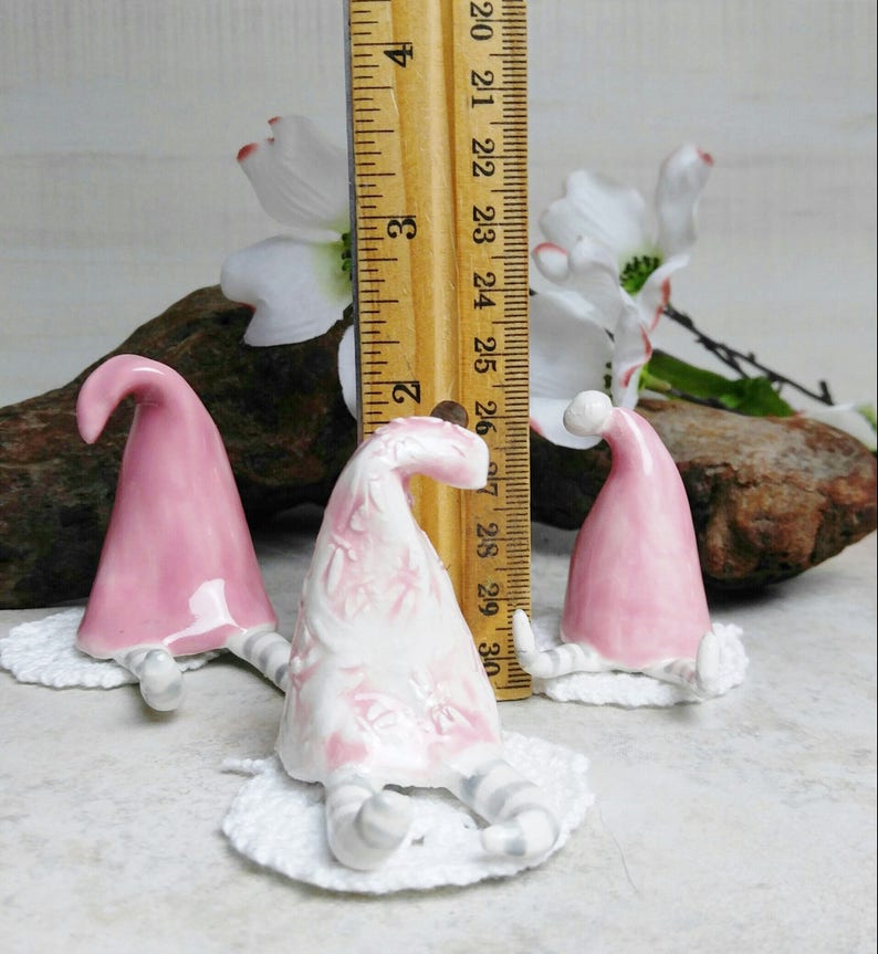 Small gnome children miniature gnomes handbuilt stoneware  etsy