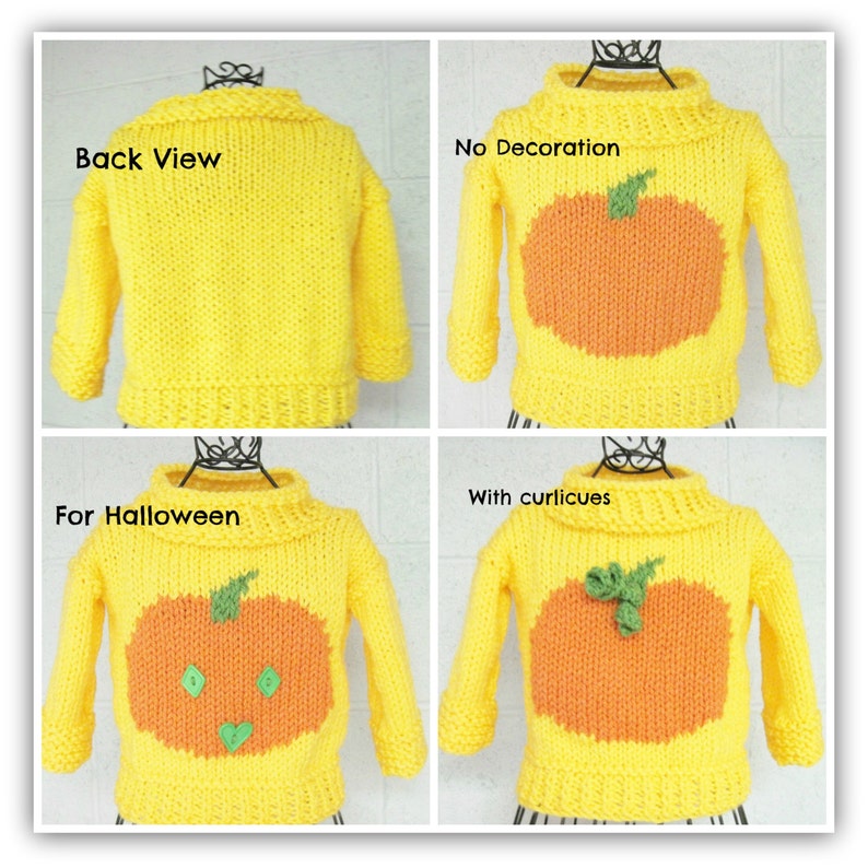 Pumpkin Patch Pullover Strickmuster Kind Größen Alter 3-8 Bild 3