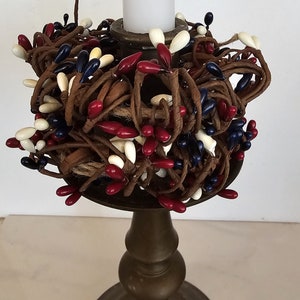 Red, White & Blue Pip Berry Candle Rings - Set of 2