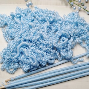 Light Blue Curly Yarn Hair for Your Handmade Dolls