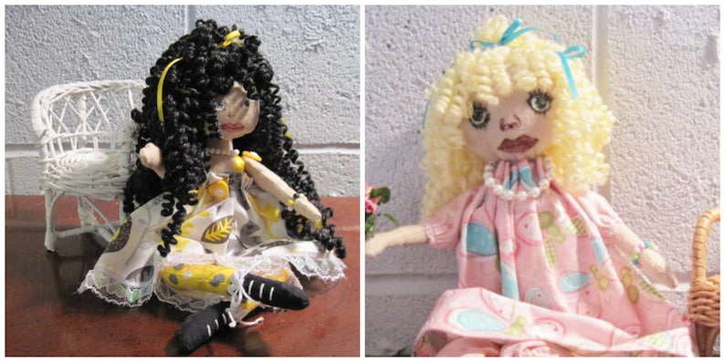 Green and Yellow Colors Curly Yarn Hair for Your Handmade Dolls