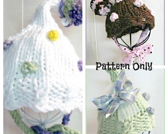 Knitting Pattern Bobble Hat   Preemie to Adult