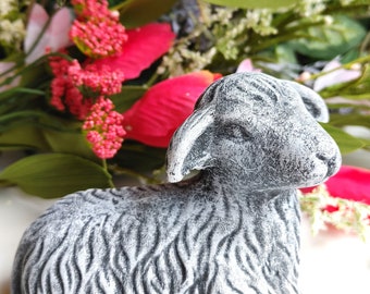 Lamb Figurine in Concrete, Lamb Cement Figurine, Cement Lamb, Concrete Figurine, Paperweight, Lamb Figurine, 4"x2"x3".