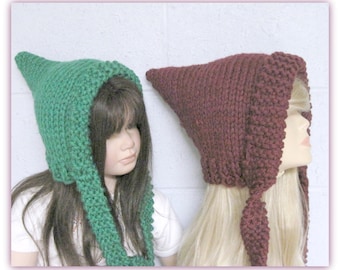 Laurel Lane Pixie Hat  in Bulky Yarn  Knitting Pattern  Adult Size