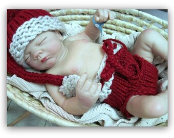 Baby Boutique Santa Hat and Diaper Cover  Patterns  for  Newborn   Knitted