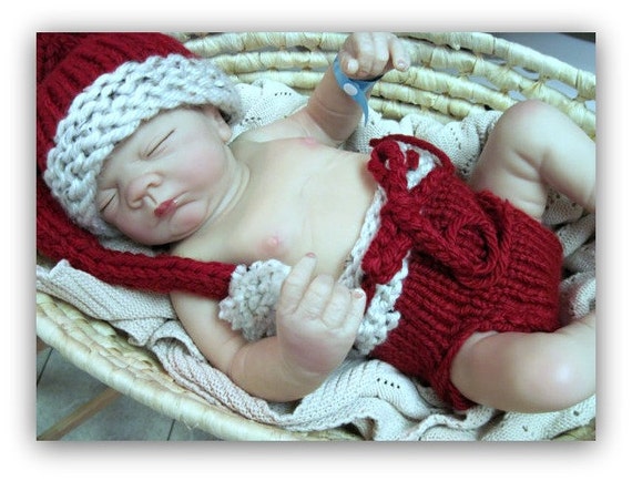 Baby Boutique Santa Hat and Diaper Cover  Patterns  for  Newborn   Knitted