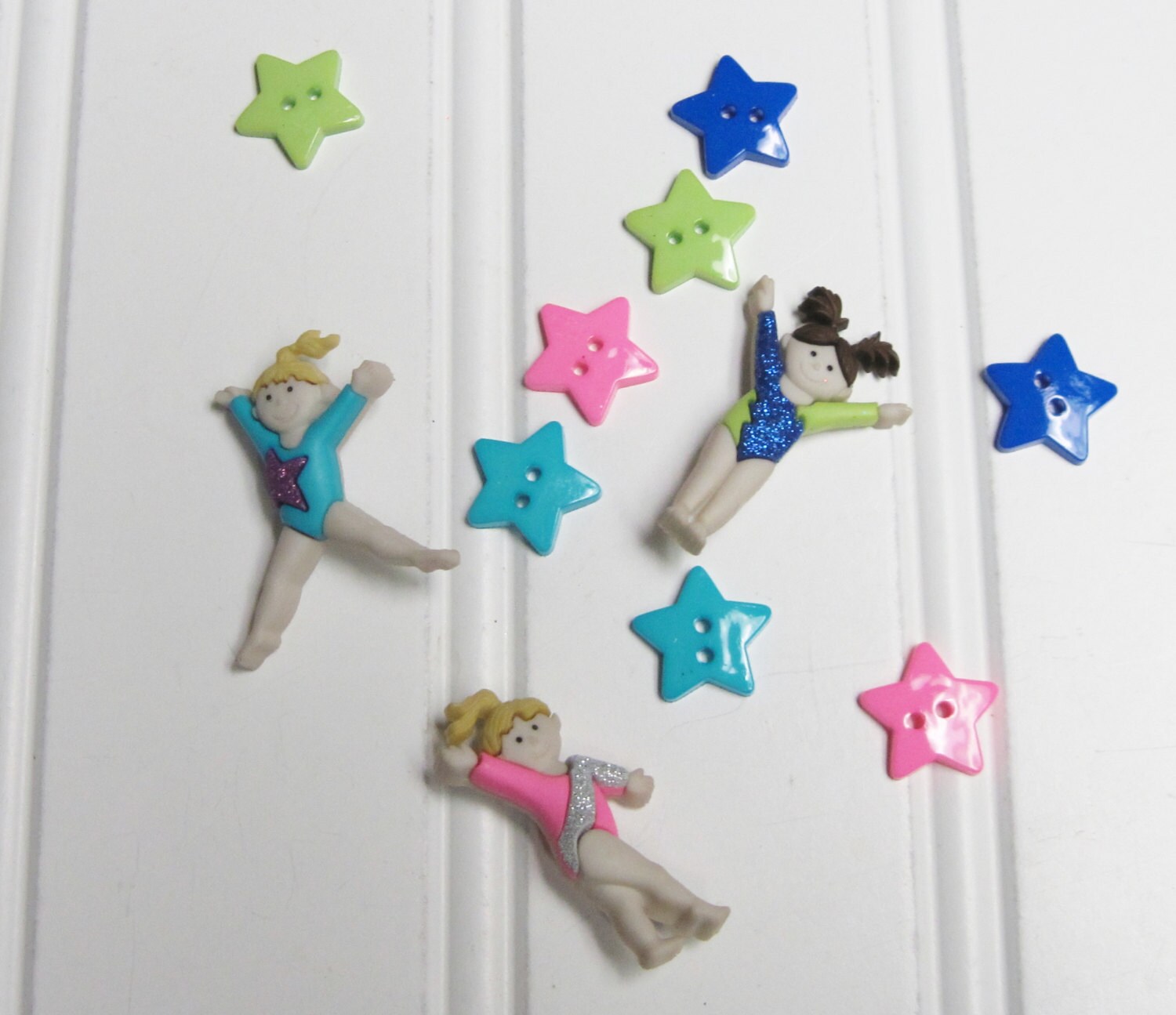 Tiny Tumblers Gymnastic Buttons 3 Tumblers and 8 Stars Etsy