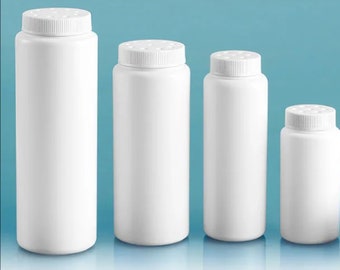 One Powder Container with Twist Top Sifter Caps Various Sizes