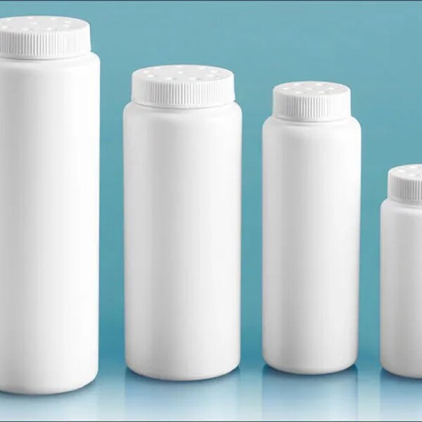 One Powder Container with Twist Top Sifter Caps Various Sizes